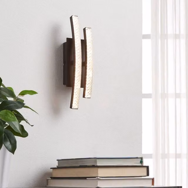 Eglo LEJIAS LED Indoor Wall Light, Black and Transparent, Warm White