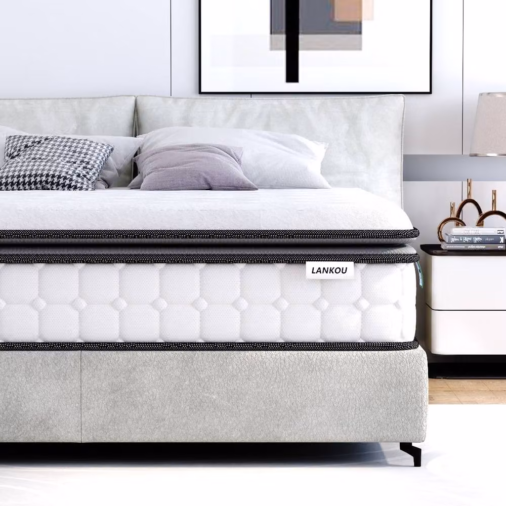 Rolipo Double Hybrid Mattress with 7-Zone Support, Medium Firm, White, W: 140 cm, D: 200 cm, H: 22 cm – 2