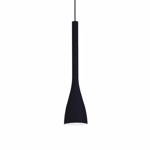 Ideal Lux Lighting Black Design Pendant Ceiling Light with Frosted Blown Glass and Height Adjustable Suspension