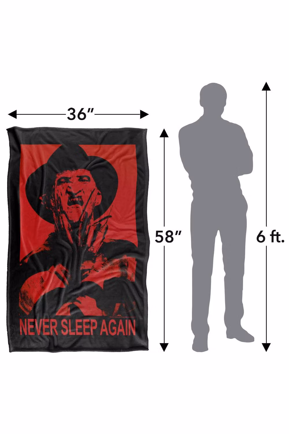 Warner Bros. Nightmare On Elm Street Never Sleep Again Super Soft Silky Touch Throw, Multicolour, Extra Large – 3