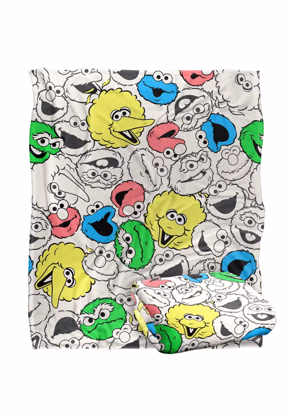 LOGOVISION Sesame Street Character Face Pattern Super Soft Fleece Throw Blanket for Children, Multicolour, W/D/H: 152 x 127 cm – 2