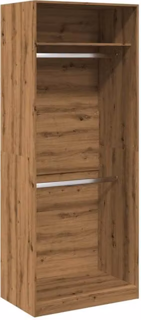Berkfield Home Artisan Oak Wardrobe in Brown, W/D/H: 80 x 50 x 200 cm