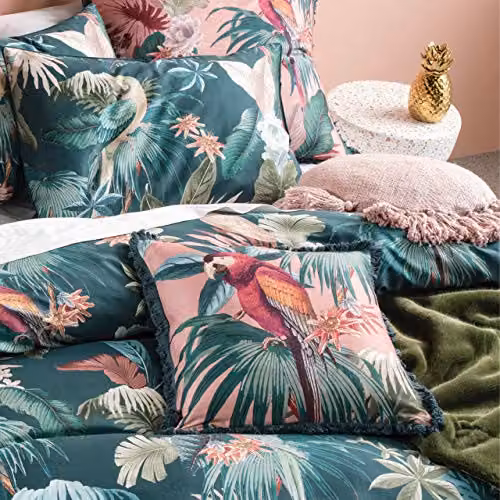 Linen House Fernanda Floral Duvet Cover and Pillowcase Set, Multicolour, W/D/H: 135 x 200 cm and 50 x 75 cm – 2