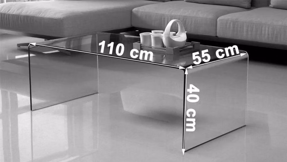 Thats Furniture Nova Rectangular Chamfered Clear Glass Coffee Table for your Living Room – 2