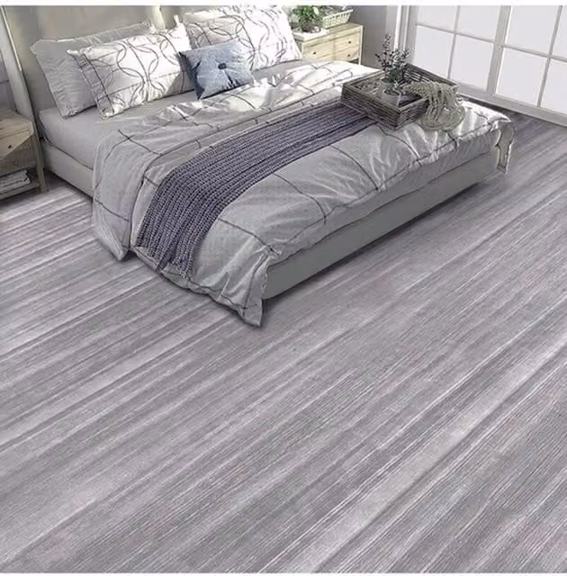 Living and Home Self-adhesive Wood Grain PVC Plank Flooring, Grey, W: 60 cm, L: 10 m – 1