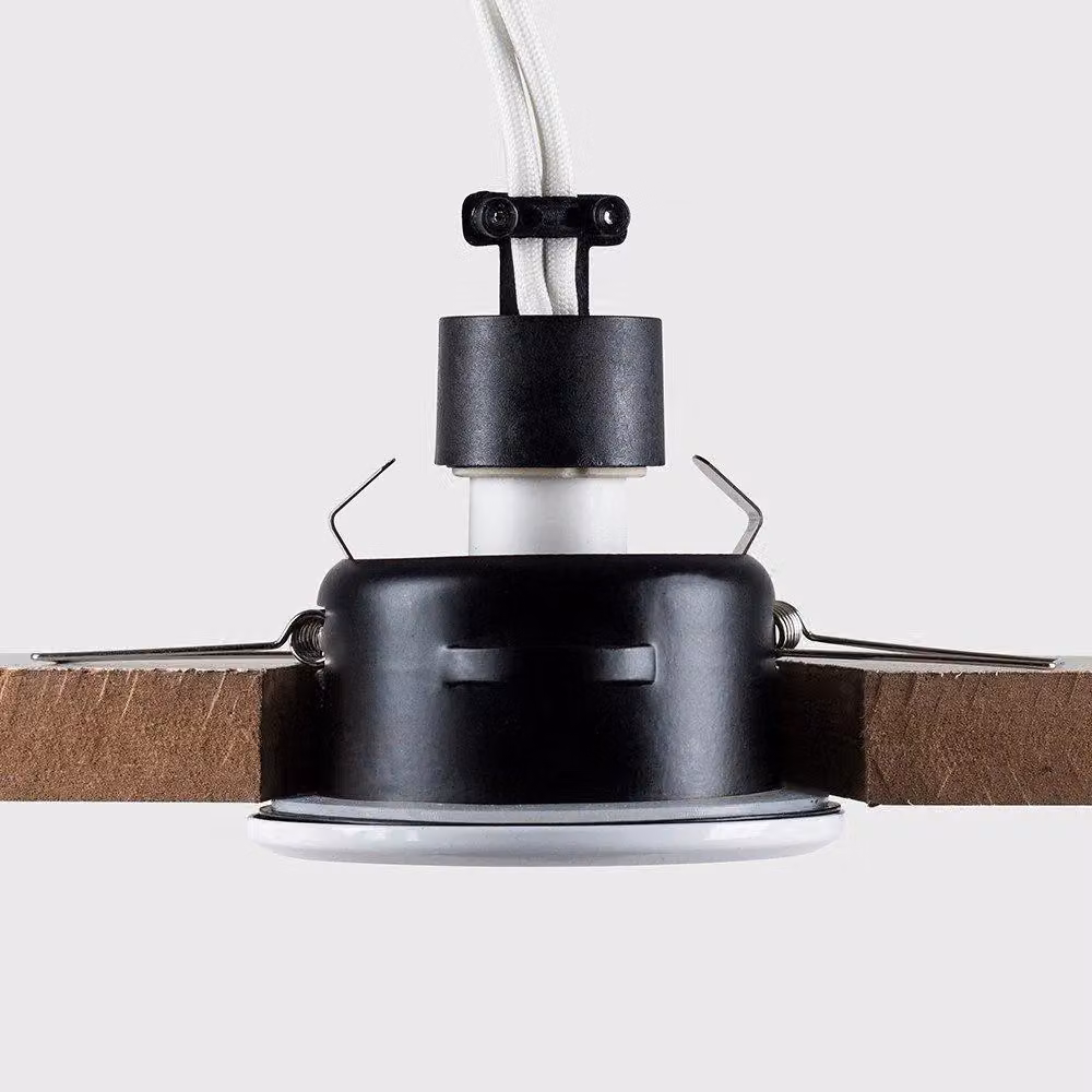 ValueLights Pair of White LED Recessed Round Bathroom Ceiling Downlights with GU10 Fitting – 2
