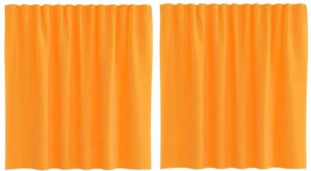 Berkfield Home Orange Voile Fabric Curtains with Rod Pockets, 2 Pack