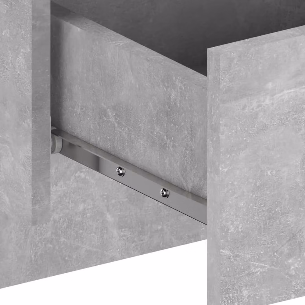 Berkfield Home Set of 2 Wall-mounted Bedside Cabinets, Concrete Grey, W/D/H: 40 x 40 x 60 cm – 3