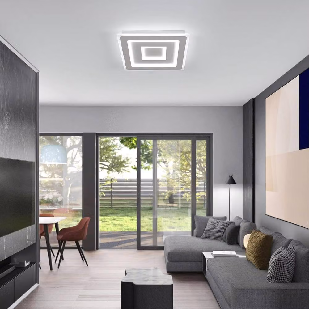 Goeco Modern Square LED Ceiling Light, 52W, White, W: 40 cm, Dimmable with Remote Control – 2