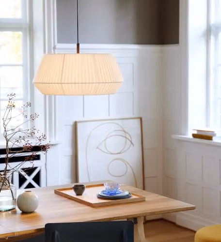 Nordlux Dicte White Textile Pendant Light for Dining Rooms, Diameter: 53 cm – 2