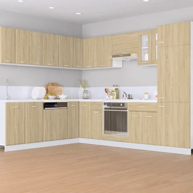 Berkfield Home Lyon Refrigerator Cabinet in Sonoma Oak, Beige, W/D/H: 60 x 57 x 207 cm – 1