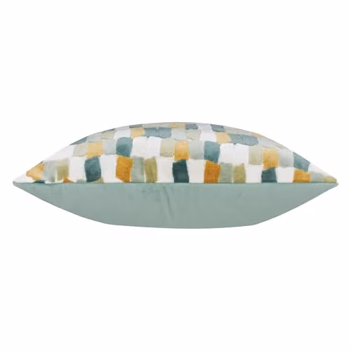Riva Home Metro Blocks Green Velvet Jacquard Decorative Square Cushion, W/D/H: 45 x 45 x 45 cm – 2