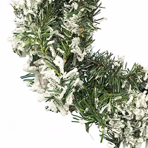 Pelle & Sol Realistic Snow-Tipped Christmas Wreath in Green and White, Diameter: 45 cm – 7
