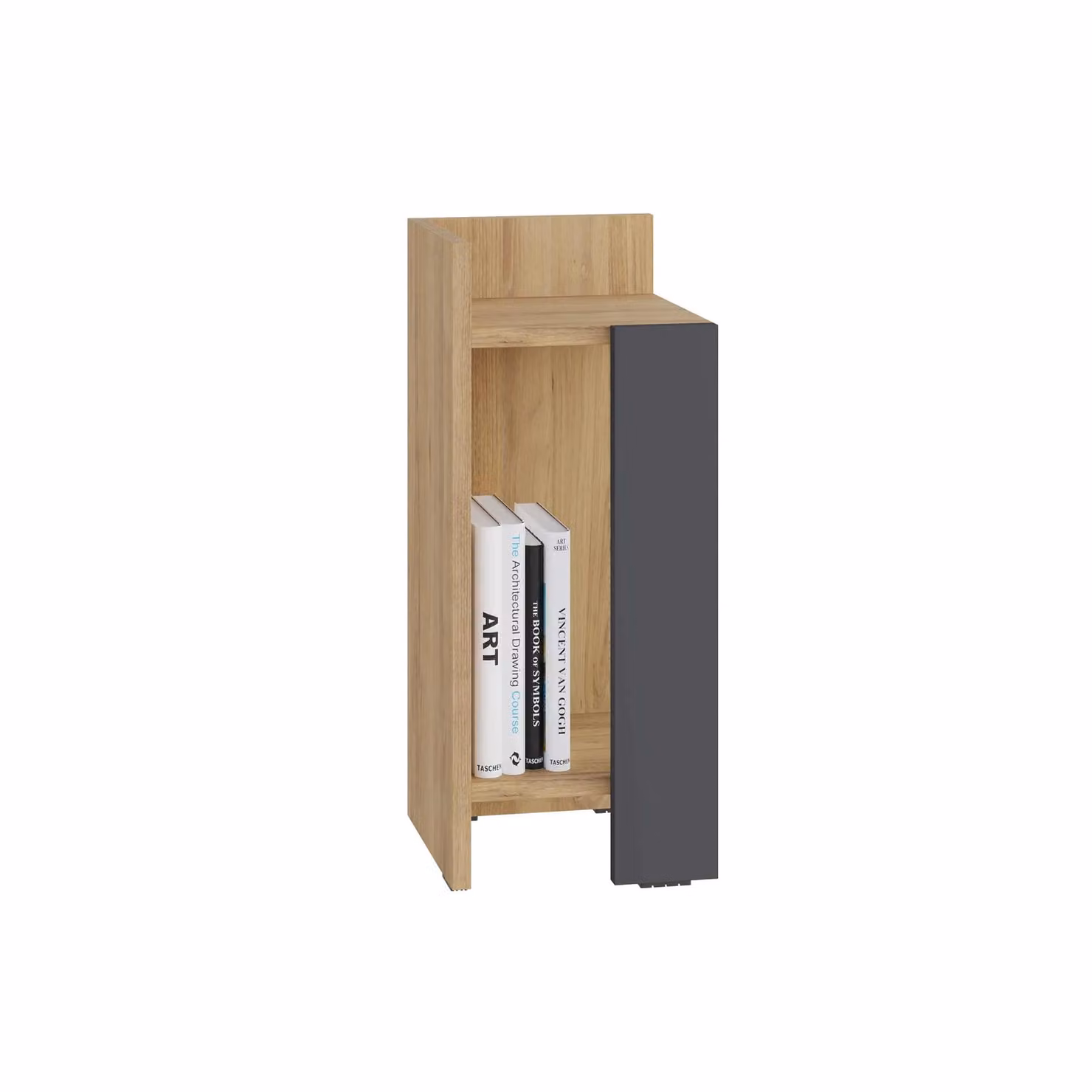 Decortie Elos Modern Narrow Left Module Bedside Table in Anthracite Grey, W: 25 cm, H: 60 cm – 2