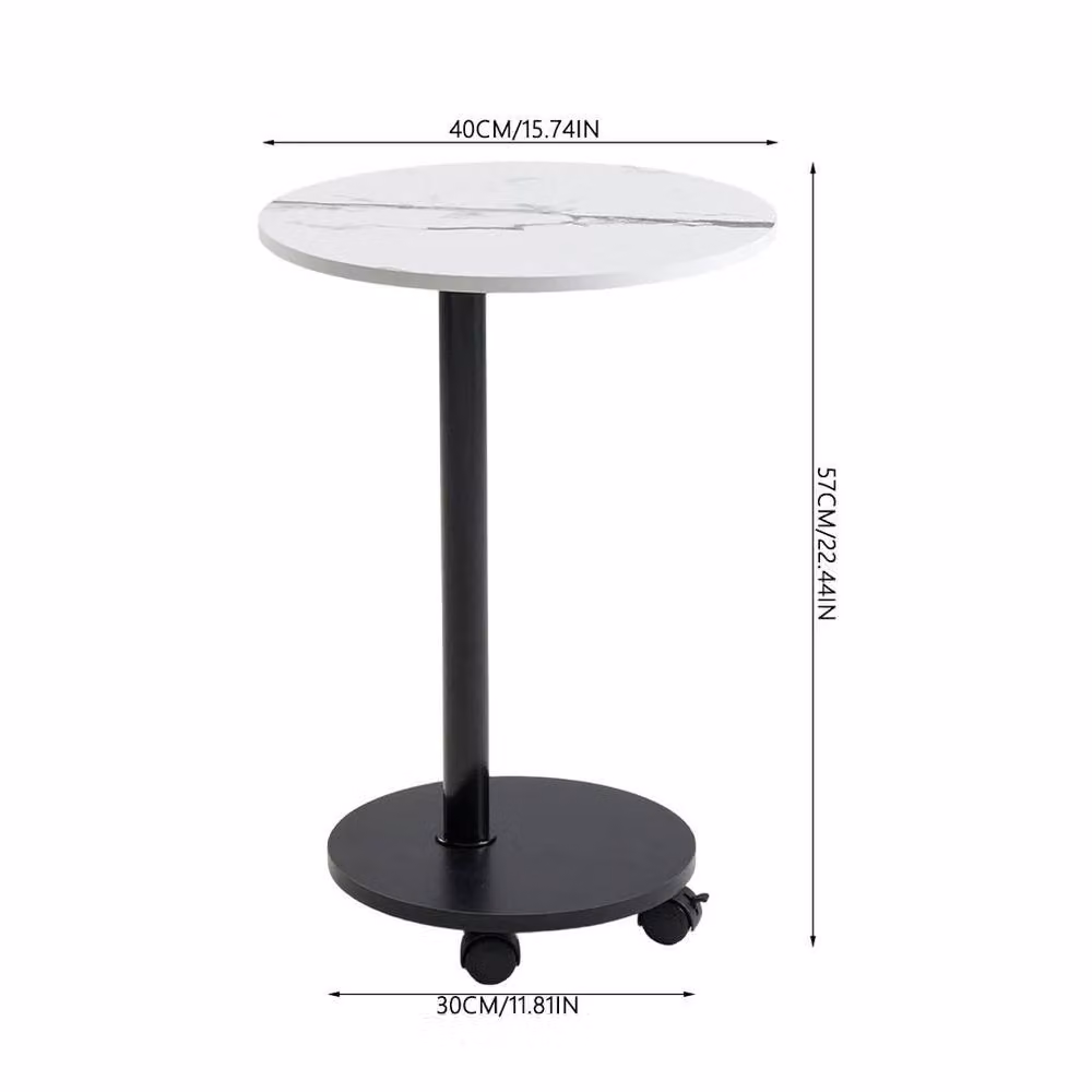 EONLION White Marble Round Sofa Side End Table – 2