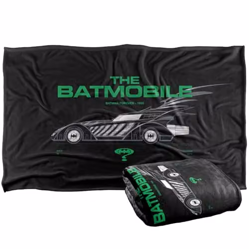 LOGOVISION Batman Forever (1995) The Batmobile Super Soft Fleece Throw Blanket, Multicolour, W: 91.44 cm, L: 147 cm