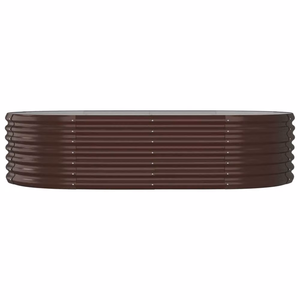 Berkfield Home Garden Raised Bed in Brown Powder-coated Steel, W: 152 cm, D: 80 cm, H: 36 cm – 3