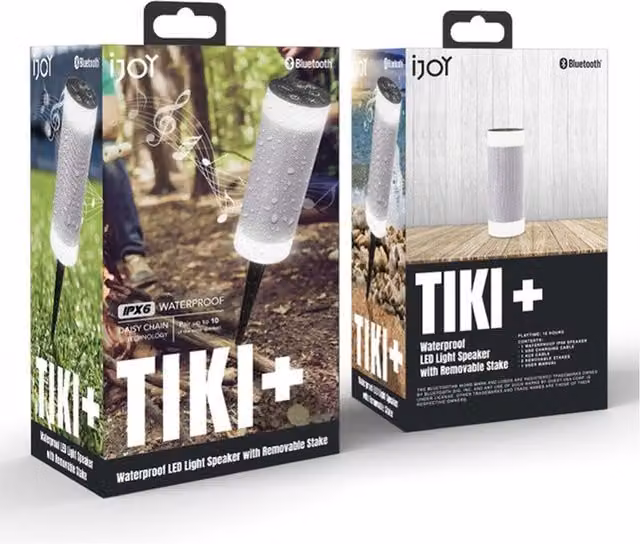 IJoy Tiki Waterproof Bluetooth LED Speaker - White