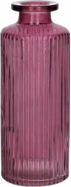 Kingsbury Gifts Glass Ribbed Slender Bud Vase in Purple