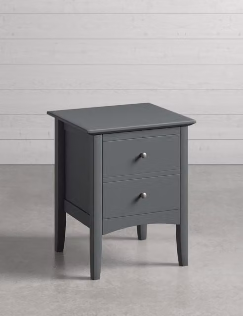 M&S Hastings 2 Drawer Bedside Table in Dark Grey