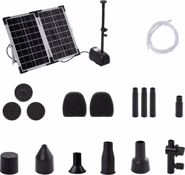 Breeins 20W Solar Water Fountain Pump Kit for Garden Ponds, Black