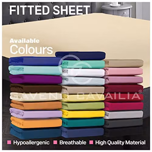 Smart Living Polycotton Bed Linen Set in Cream, Super King, Non-Iron – 4