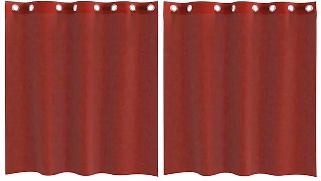 Berkfield Home Red Voile Fabric Panel Curtains with Eyelets, 2 Pack – 1