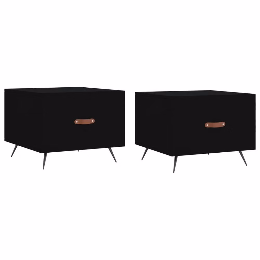 Berkfield Home Decorative Coffee Table Set of 2, Black, W/D/H: 50 x 50 x 40 cm – 2
