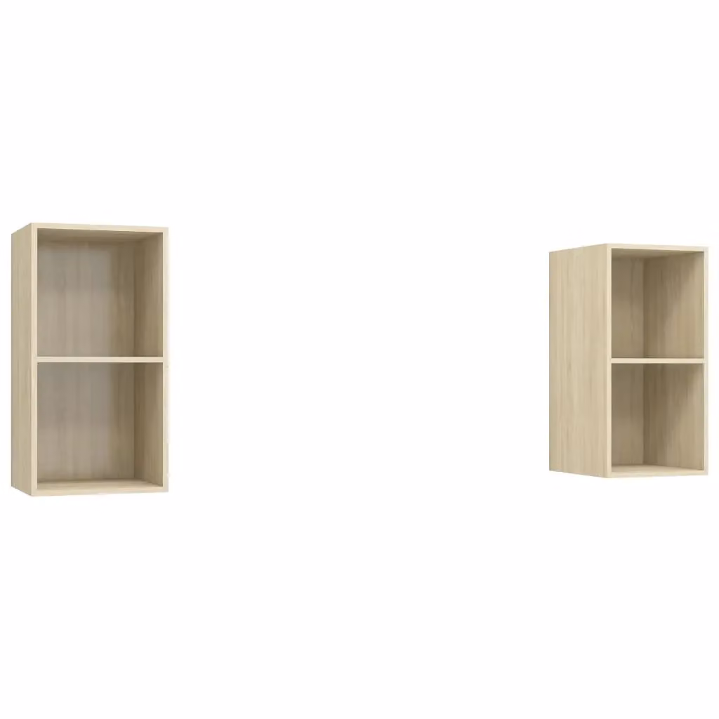 Berkfield Home Set of 2 Wall-mounted TV Cabinets in Sonoma Oak Brown – 2