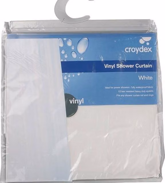 Universal Textiles Waterproof White PVC Vinyl Shower Curtain with Eyelets – 1