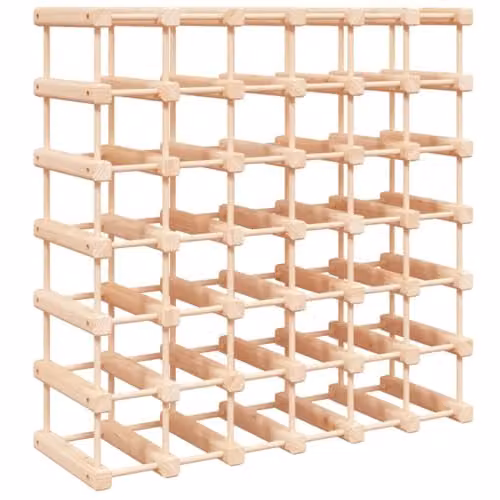 vidaXL Solid Pine Wine Rack for 42 Bottles, Brown, W/D/H: 68.5 x 23 x 68.5 cm