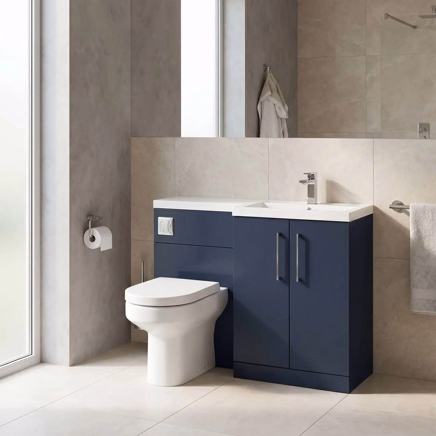 Balterley Midnight Blue Floor Standing Vanity, WC Unit, Pan, Seat and Cistern Set – 4