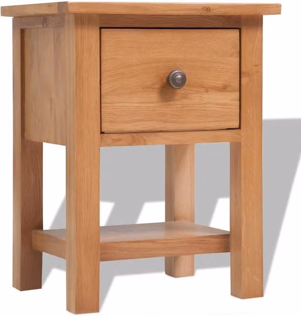 Berkfield Home Set of 2 Rustic Solid Oak Wood Nightstands, Brown, W/D/H: 36 x 30 x 47 cm