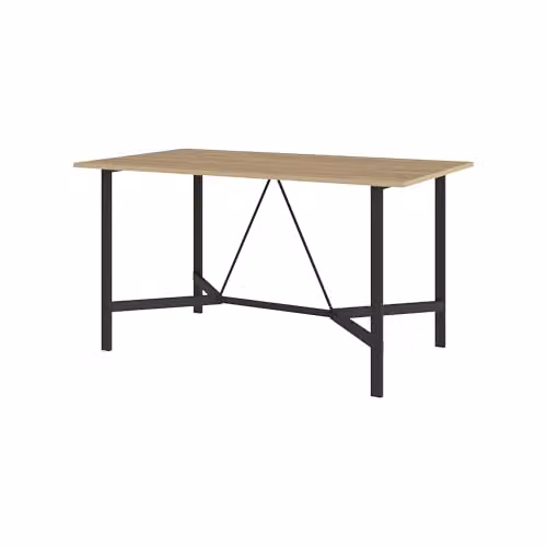 Decortie Dalma Modern 6-Seater Rectangular Dining Table in Brown and Black, W: 140 cm, H: 75.5 cm, D: 80 cm – 2