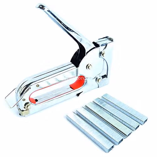 Hyfive Powerful DIY Fabric Upholstery Staple Gun Tacker with 1000 Staples, Silver – 2