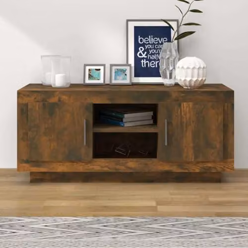 vidaXL Modern Smoked Oak TV Cabinet in Brown MDF – 2