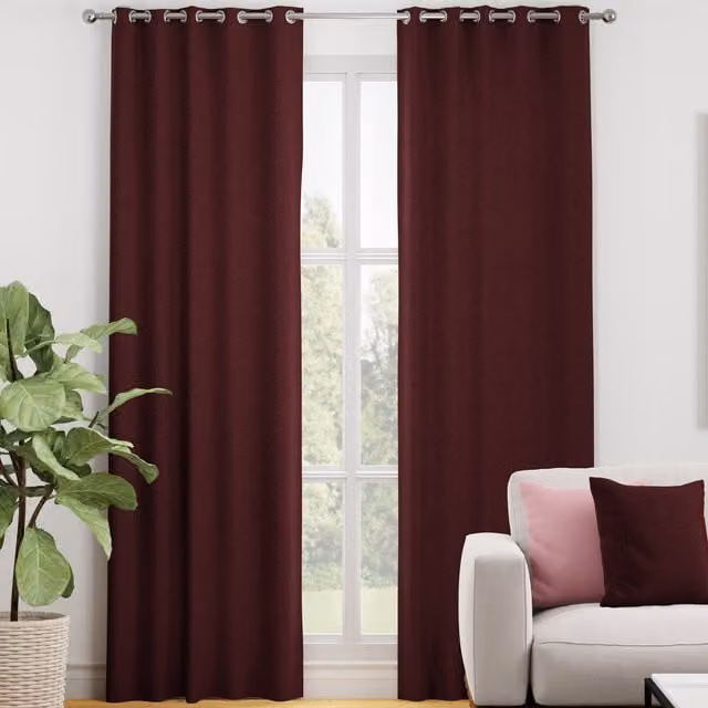 Terrys Kansai Plain Made to Measure Blackout Eyelet Curtain in Red