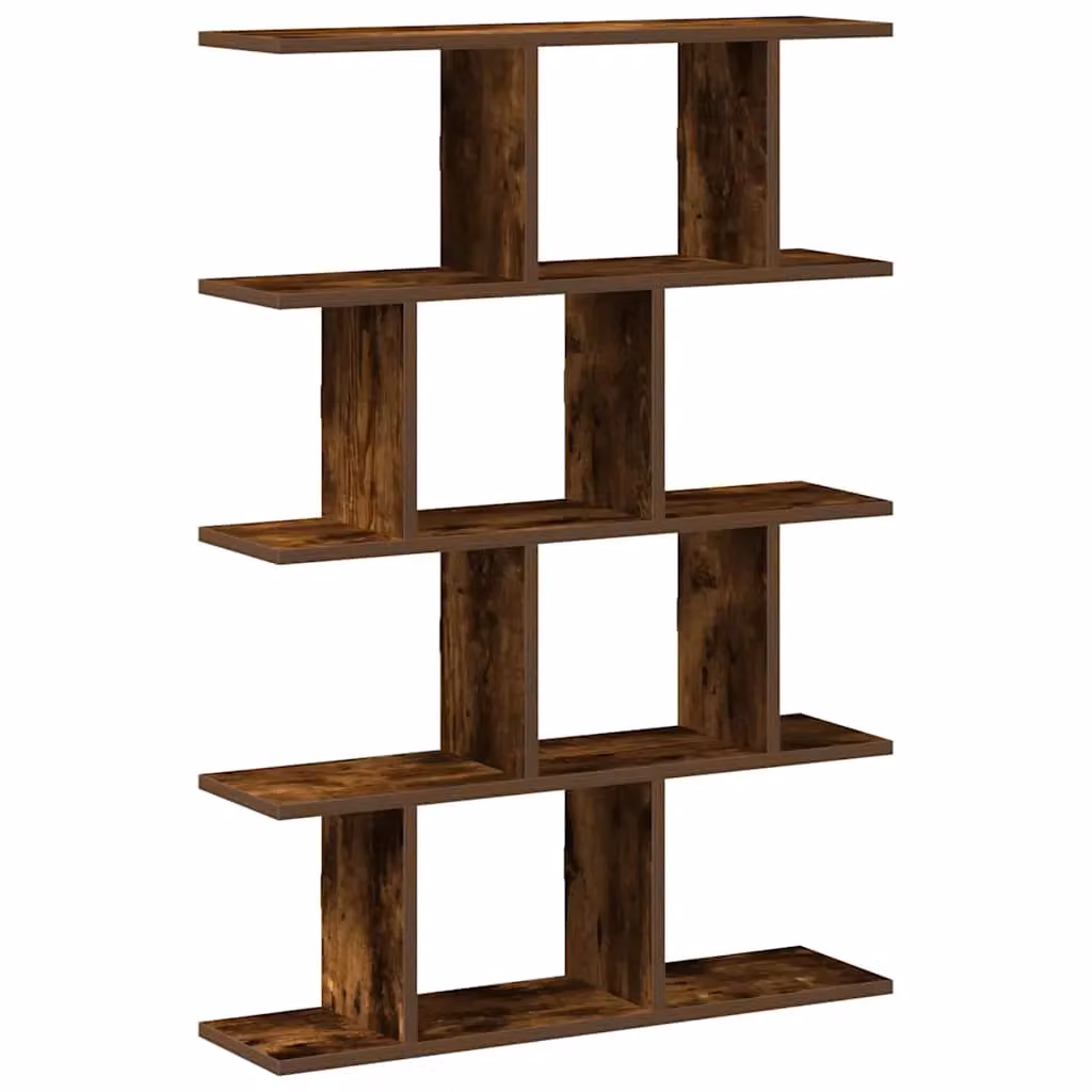 Berkfield Home Wall Mounted 12 Compartment Cube Shelf in Smoked Oak Brown – 2
