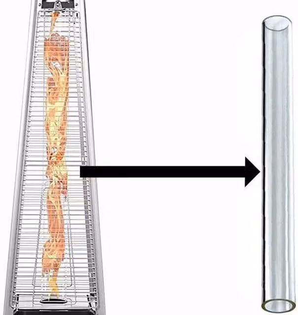 BUKO Transparent Glass Tube Replacement for Pyramid Gas Patio Heater