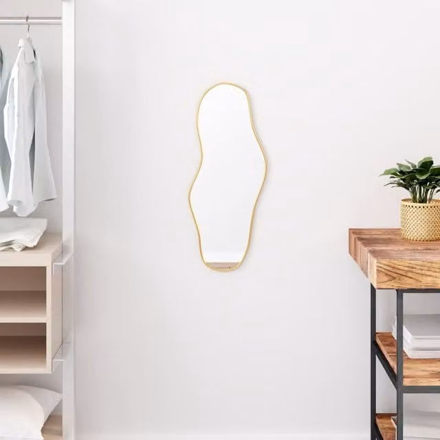 Berkfield Home Gold Rectangular Wall Mirror W: 60 cm, H: 25 cm
