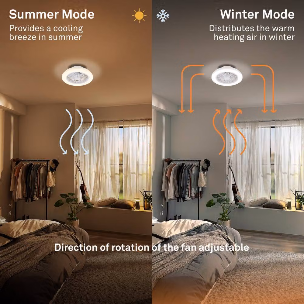 Briloner White 24W CCT Dimmable LED Ceiling Light with Fan and Remote Control, W/D/H: 38 x 38 x 14 cm – 3