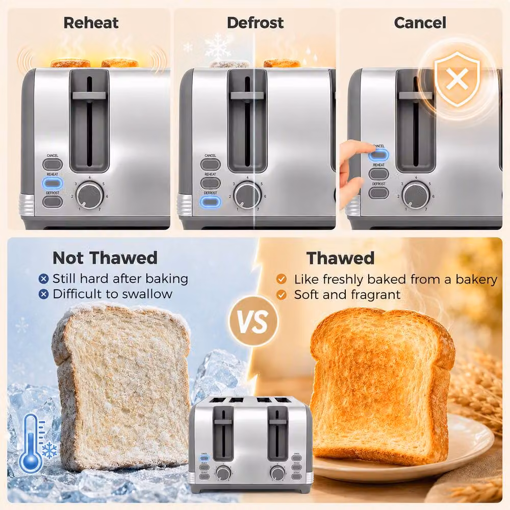 HOMCOM Grey Fast Boil Electric Kettle 1.7l and 4 Slice Toaster Set – 3