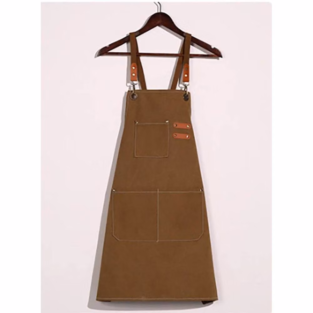 NESTLUNE Brown Waxed Canvas Tool and Workshop Apron for Woodworking and Chefs, W/H: 100 x 60 cm – 2