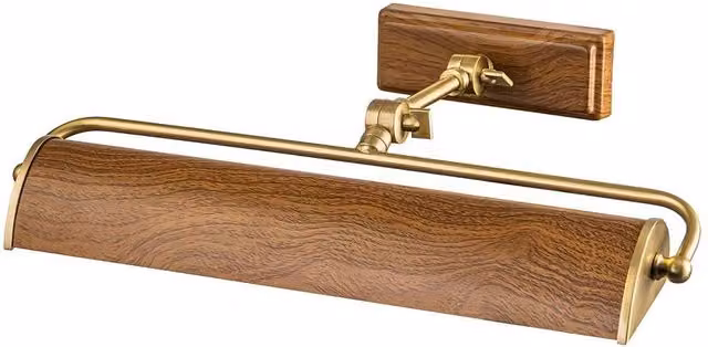 Netlighting Winchfield 2 Light Medium Picture Light in Aged Brass and Oak Effect Bronze