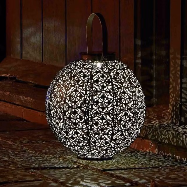 Garden Mile Large Ornate Damasque Lantern in Bronze Effect