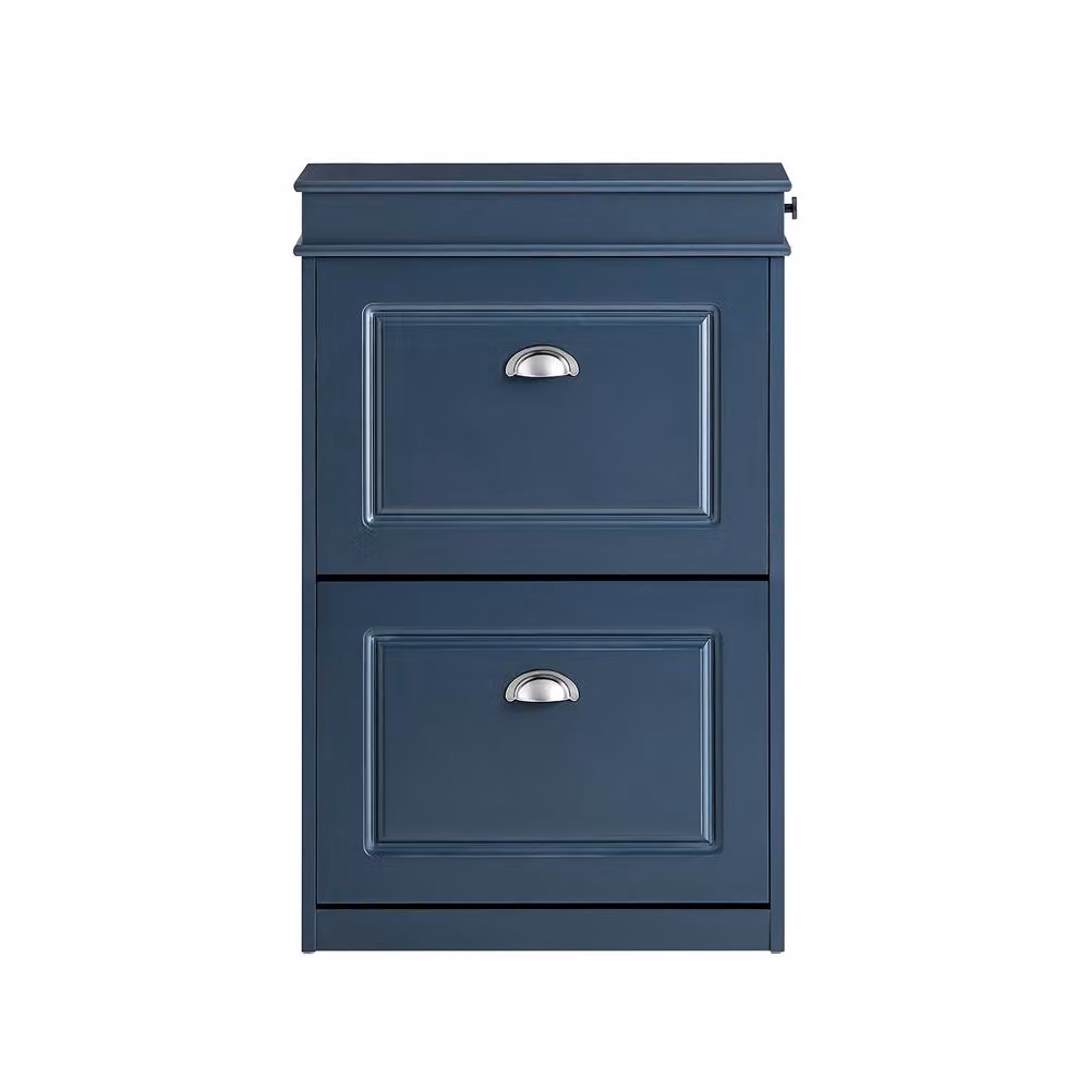 SoBuy Slim Modern Shoe Cabinet with Tilting Compartments in Matt Blue – 2