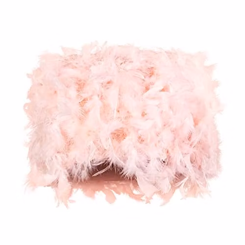 Happy Homewares Modern Pink Real Feather Drum Lamp Shade with Inner Cotton Lining