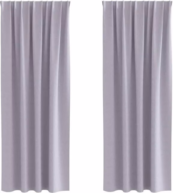 Berkfield Home Blackout Curtains, 2 Pack, Grey Polyester, W: 140 cm, H: 260 cm