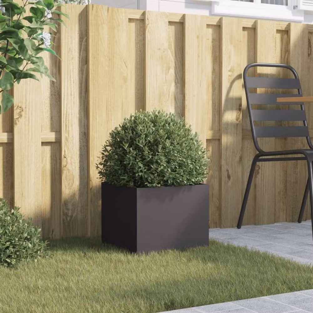 Berkfield Home Steel Planter Tub, Black, W/D/H: 32 x 30 x 29 cm – 3