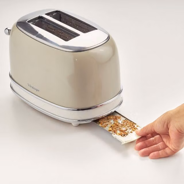Ariete Vintage 2 Slice Toaster in Cream/Beige